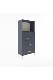 Arges Dolap Tek Raflı 4 Çekmeceli 60x30x134 Antrasit-Antrasit