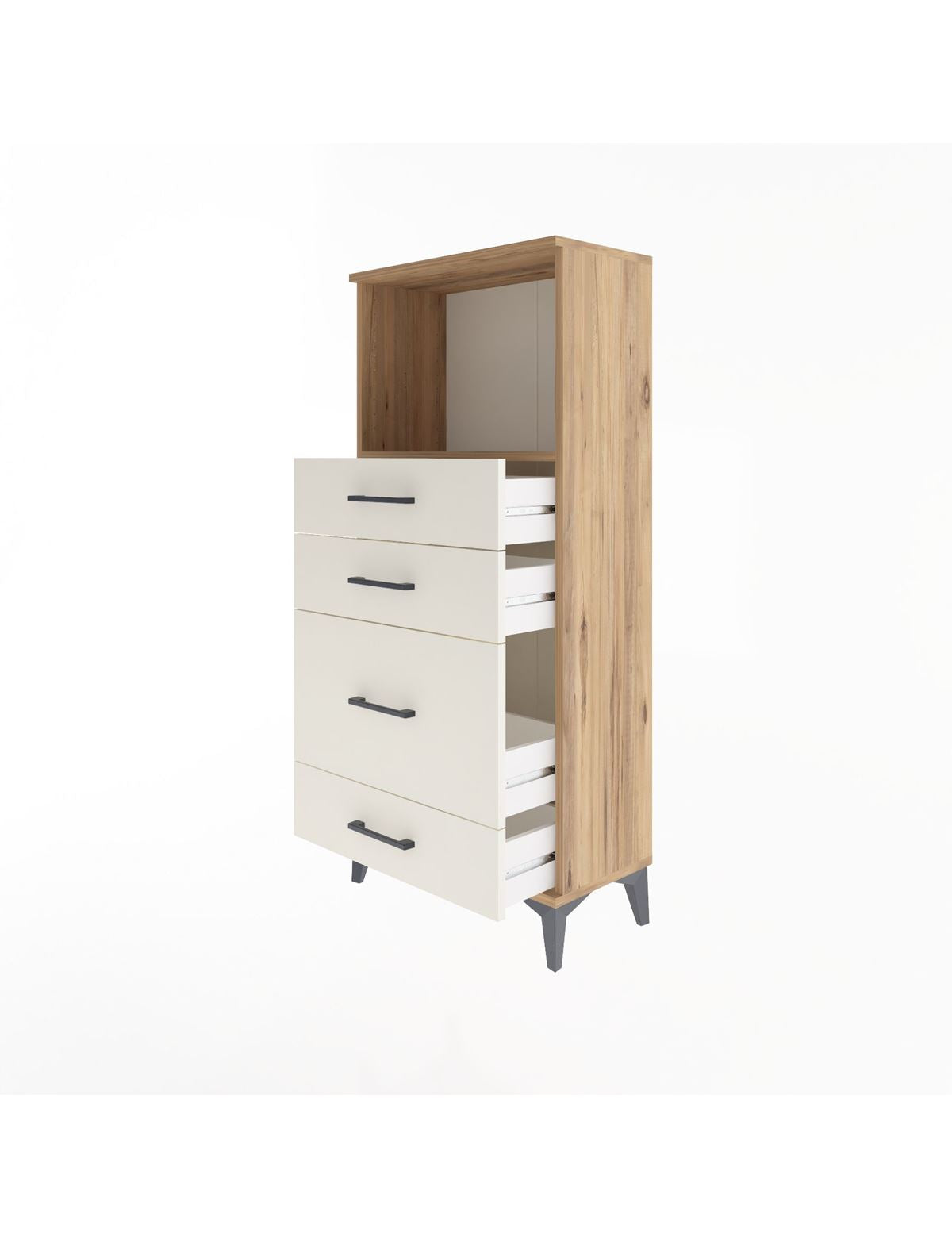 Arges Dolap Tek Raflı 4 Çekmeceli 60x30x134 - S17M018V7A