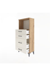 Arges Dolap Tek Raflı 4 Çekmeceli 60x30x134 Çam-Aytaşı