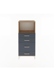 Arges Dolap Tek Raflı 4 Çekmeceli 60x30x134 Çam-Antrasit