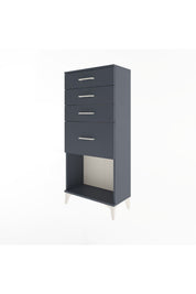 Arges Dolap 4 Çekmeceli 60x30x134 Antrasit-Antrasit