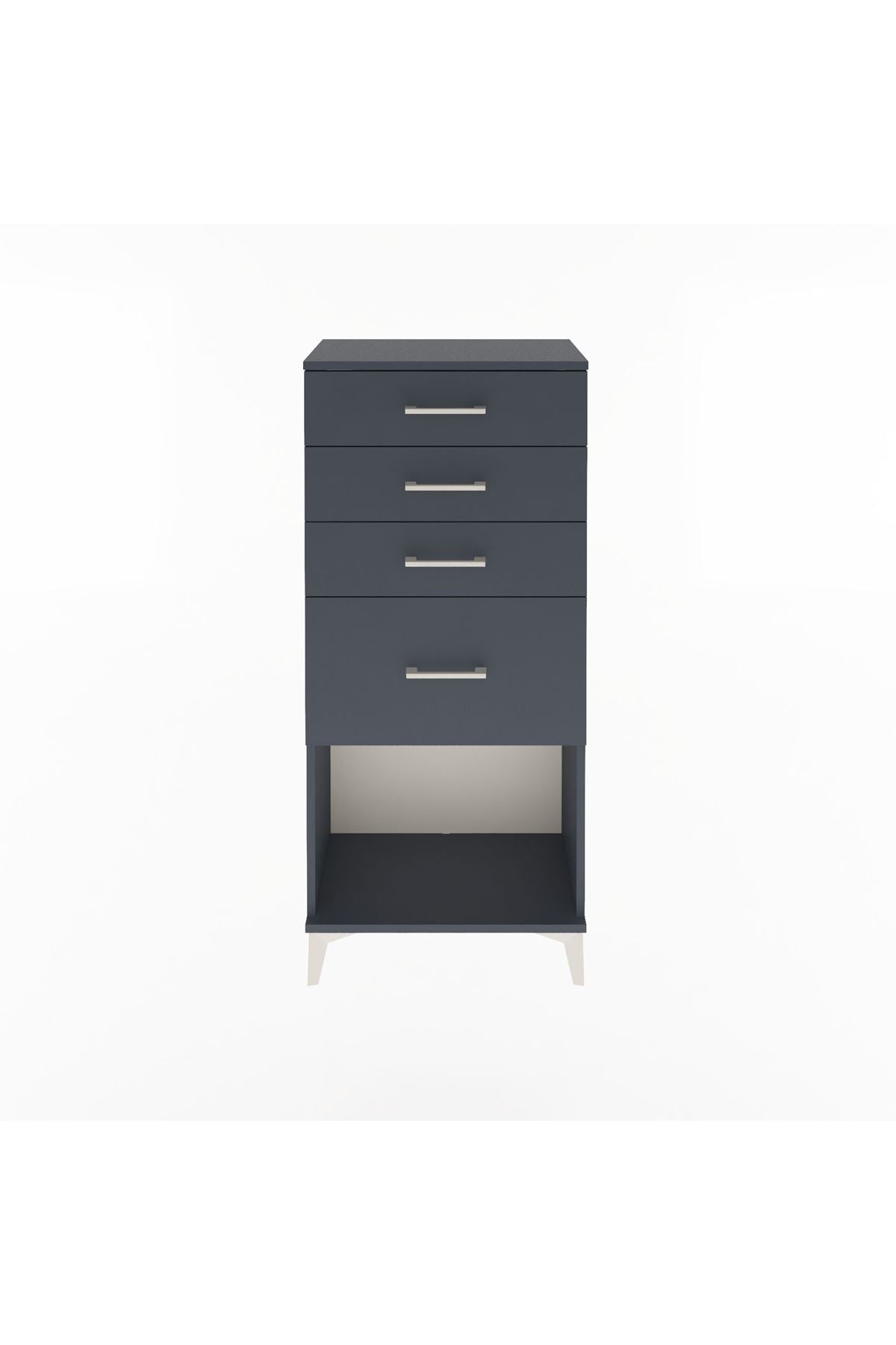 Arges Dolap 4 Çekmeceli 60x30x134 Antrasit-Antrasit