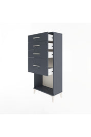Arges Dolap 4 Çekmeceli 60x30x134 Antrasit-Antrasit
