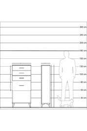 Arges Dolap 4 Çekmeceli 60x30x134 Antrasit-Antrasit