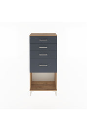 Arges Dolap 4 Çekmeceli 60x30x134 Çam-Antrasit