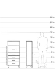 Arges Dolap Tek Raflı 5 Çekmeceli 60x30x134 Aytaşı-Çam
