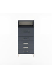 Arges Dolap Tek Raflı 5 Çekmeceli 60x30x134 Antrasit-Antrasit