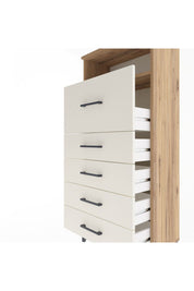 Arges Dolap Tek Raflı 5 Çekmeceli 60x30x134 Çam-Aytaşı