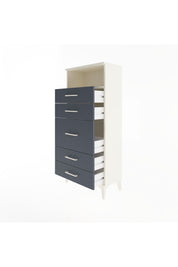 Arges Dolap Tek Raflı 5 Çekmeceli 60x30x134 Aytaşı-Antrasit