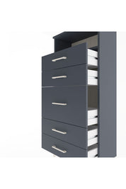 Arges Dolap Tek Raflı 5 Çekmeceli 60x30x134 Antrasit-Antrasit