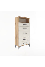 Arges Dolap Tek Raflı 5 Çekmeceli 60x30x134 Çam-Aytaşı
