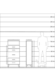 Arges Dolap Tek Raflı 5 Çekmeceli 60x30x134 Çam-Çam