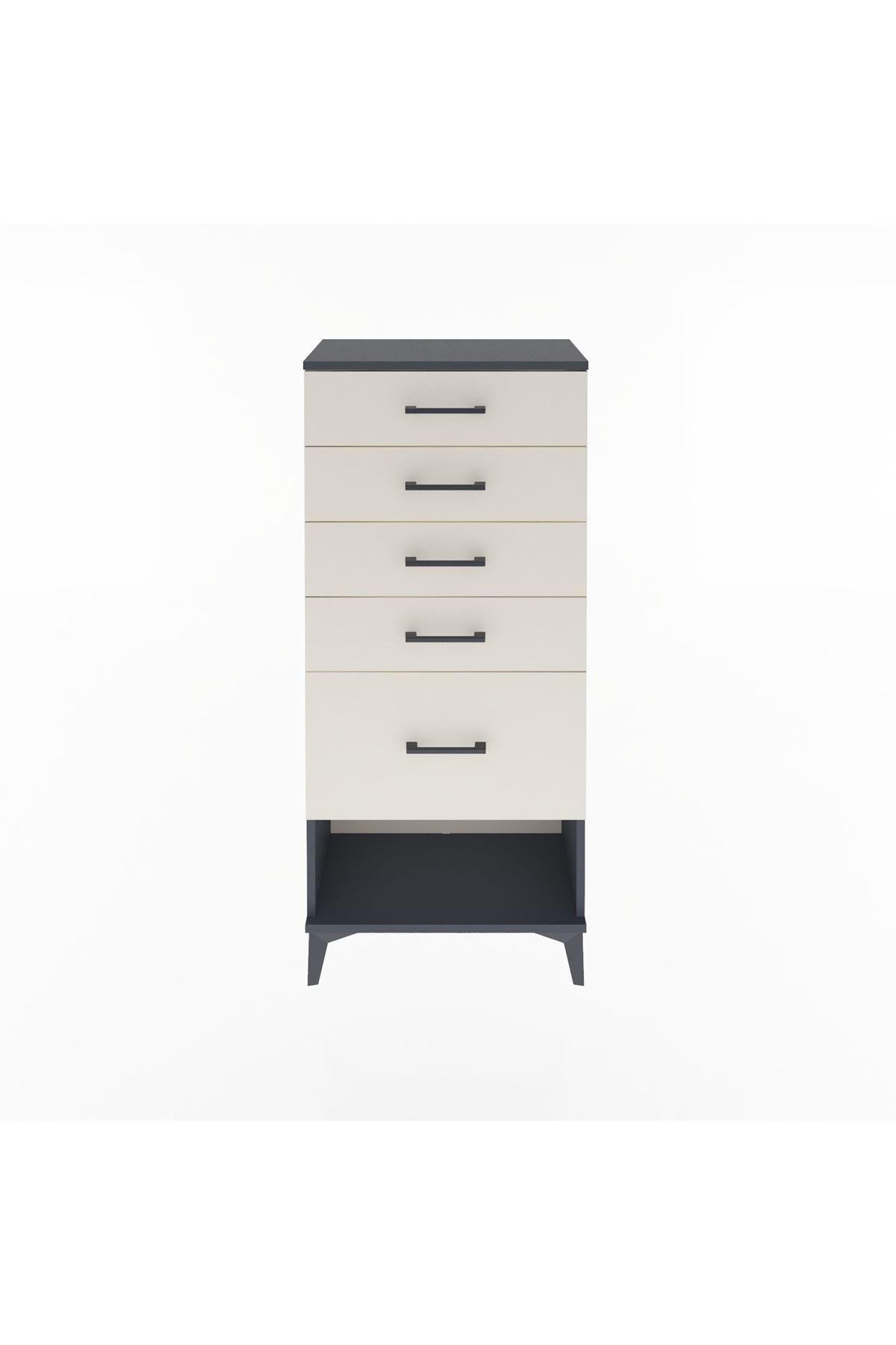 Arges Dolap 5 Çekmeceli 60x30x134 Antrasit-Aytaşı