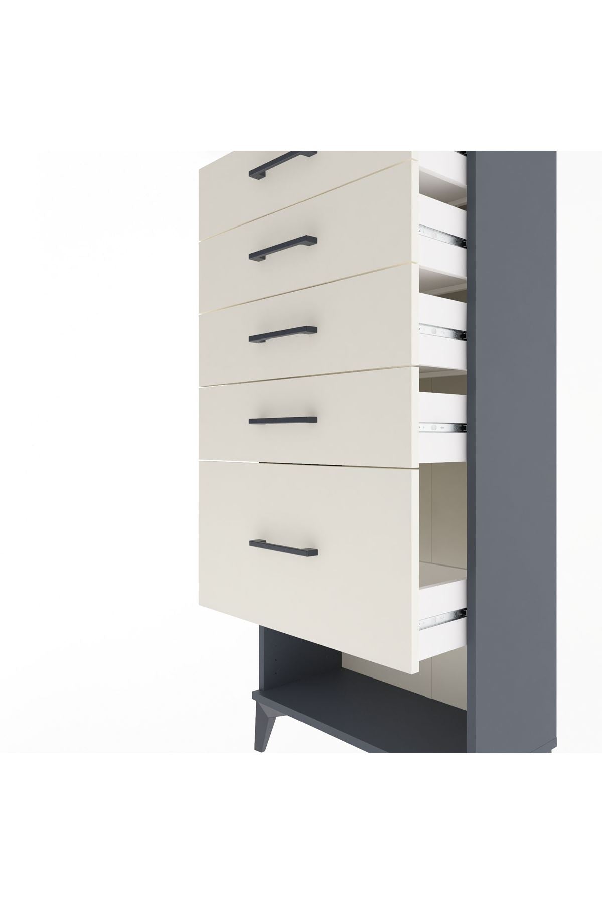 Arges Dolap 5 Çekmeceli 60x30x134 Antrasit-Aytaşı