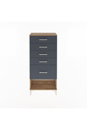 Arges Dolap 5 Çekmeceli 60x30x134 Çam-Antrasit