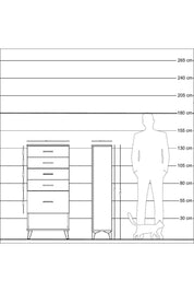Arges Dolap 5 Çekmeceli 60x30x134 Çam-Antrasit
