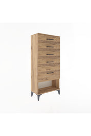 Arges Dolap 5 Çekmeceli 60x30x134 Çam-Çam