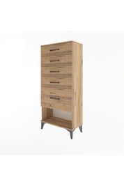 Arges Dolap 5 Çekmeceli 60x30x134 Çam-Çam