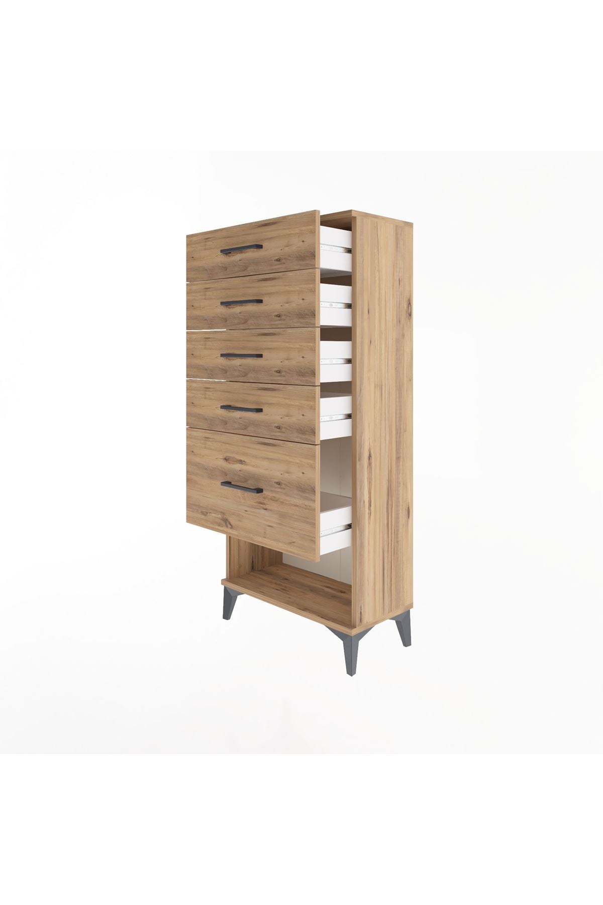 Arges Dolap 5 Çekmeceli 60x30x134 Çam-Çam