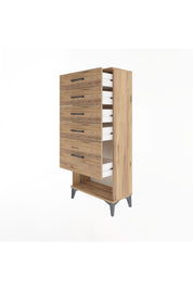 Arges Dolap 5 Çekmeceli 60x30x134 Çam-Çam
