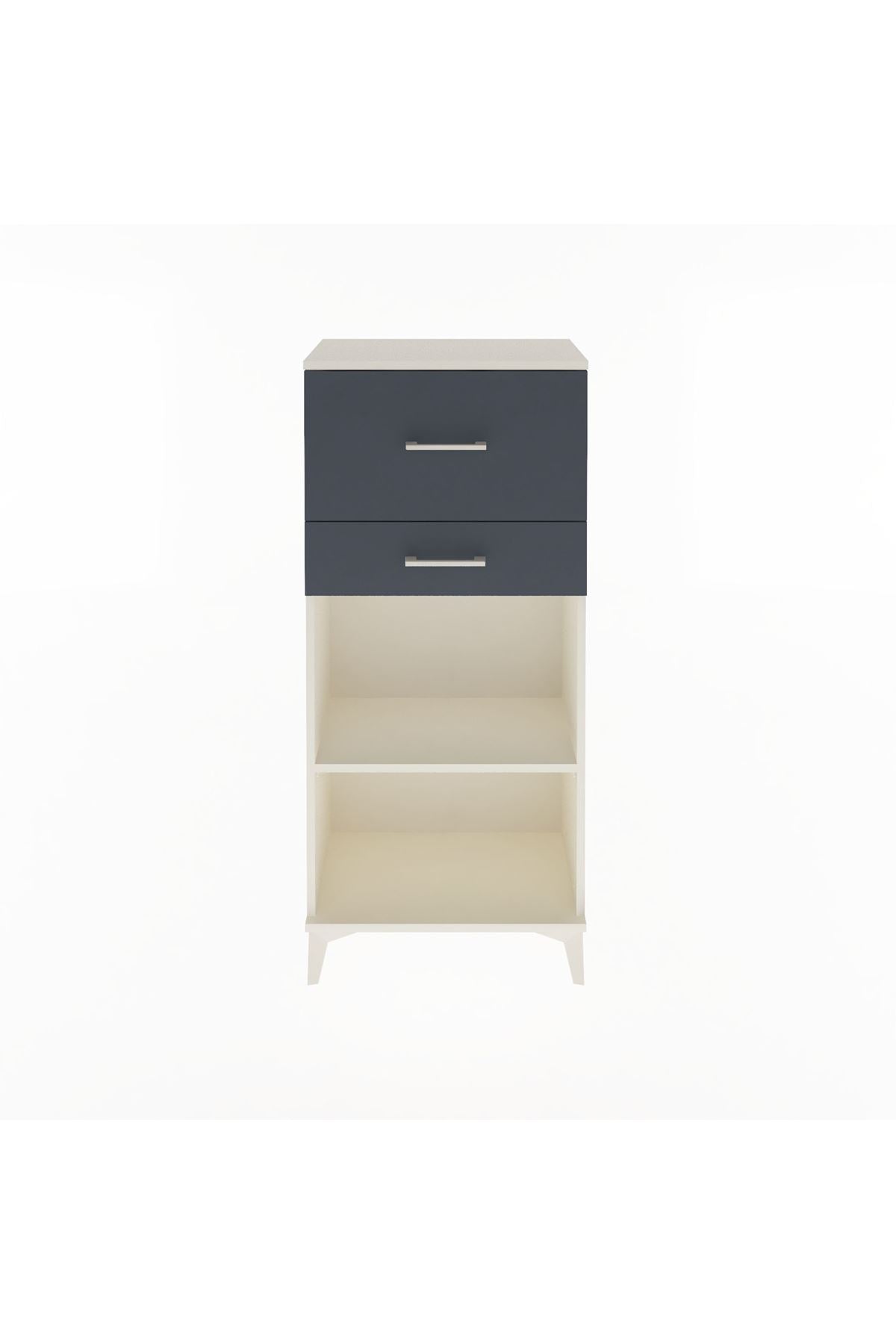 Arges Dolap Tek Raflı 2 Çekmeceli 60x30x134 Aytaşı-Antrasit