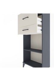 Arges Dolap Tek Raflı 2 Çekmeceli 60x30x134 Antrasit-Aytaşı