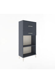 Arges Dolap Tek Raflı 2 Çekmeceli 60x30x134 Antrasit-Antrasit