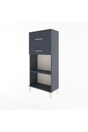 Arges Dolap Tek Raflı 2 Çekmeceli 60x30x134 Antrasit-Antrasit