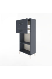 Arges Dolap Tek Raflı 2 Çekmeceli 60x30x134 Antrasit-Antrasit