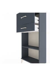 Arges Dolap Tek Raflı 2 Çekmeceli 60x30x134 Antrasit-Antrasit