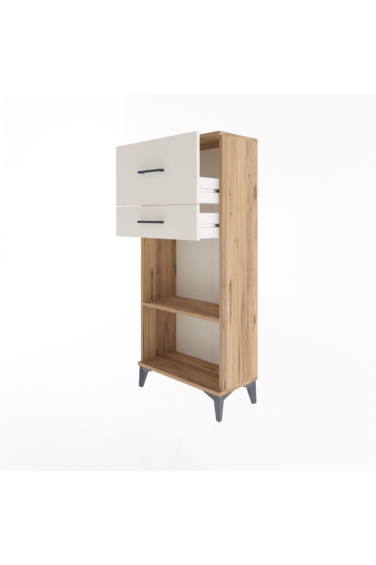 Arges Dolap Tek Raflı 2 Çekmeceli 60x30x134 Çam-Aytaşı