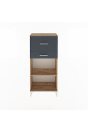 Arges Dolap Tek Raflı 2 Çekmeceli 60x30x134 Çam-Antrasit