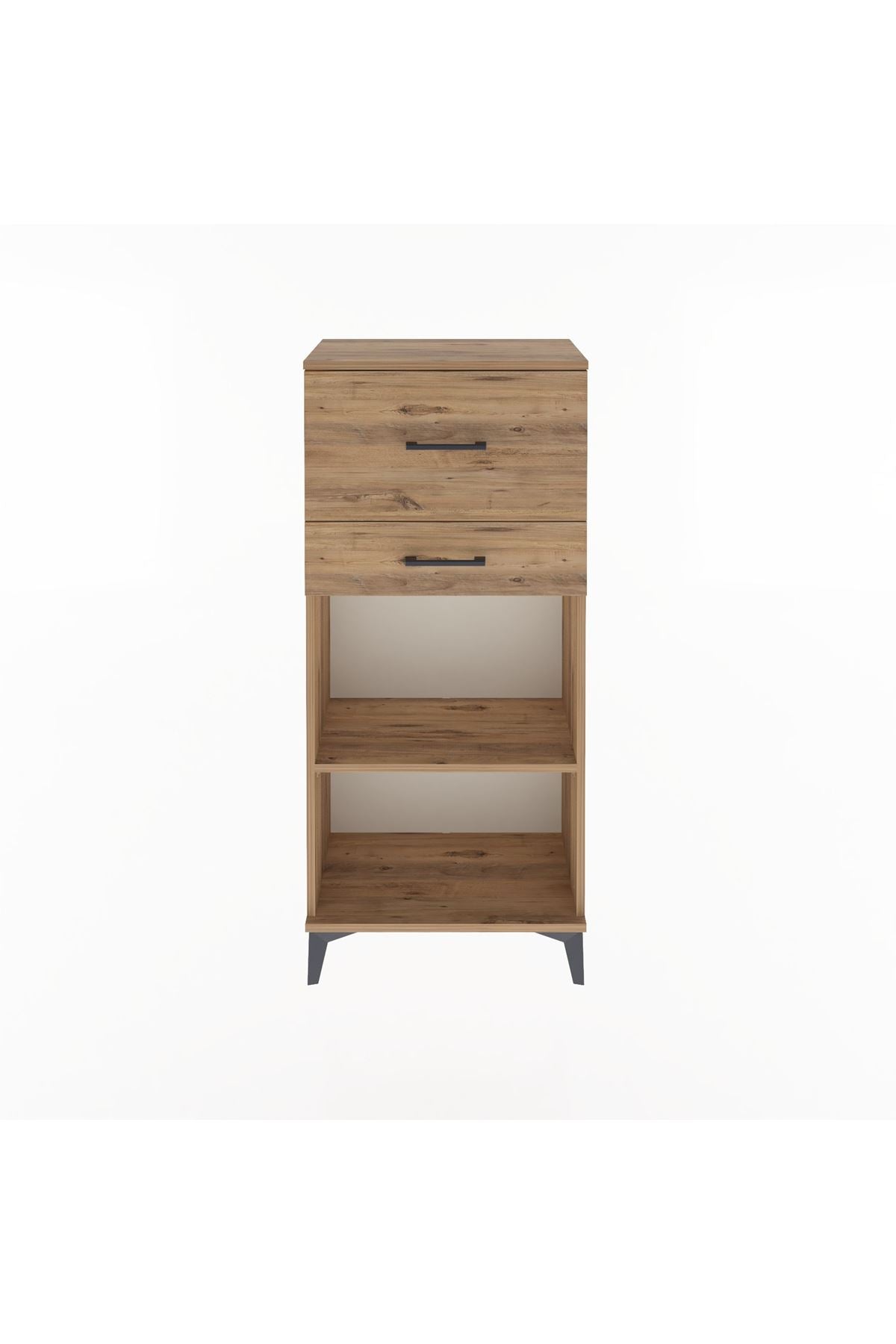 Arges Dolap Tek Raflı 2 Çekmeceli 60x30x134 Çam-Çam