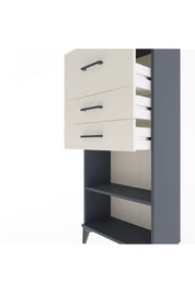 Arges Dolap Tek Raflı 3 Çekmeceli 60x30x134 Antrasit-Aytaşı