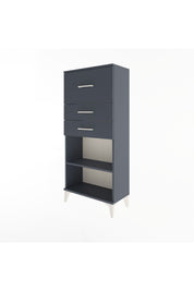 Arges Dolap Tek Raflı 3 Çekmeceli 60x30x134 Antrasit-Antrasit