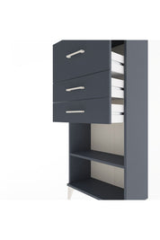 Arges Dolap Tek Raflı 3 Çekmeceli 60x30x134 Antrasit-Antrasit
