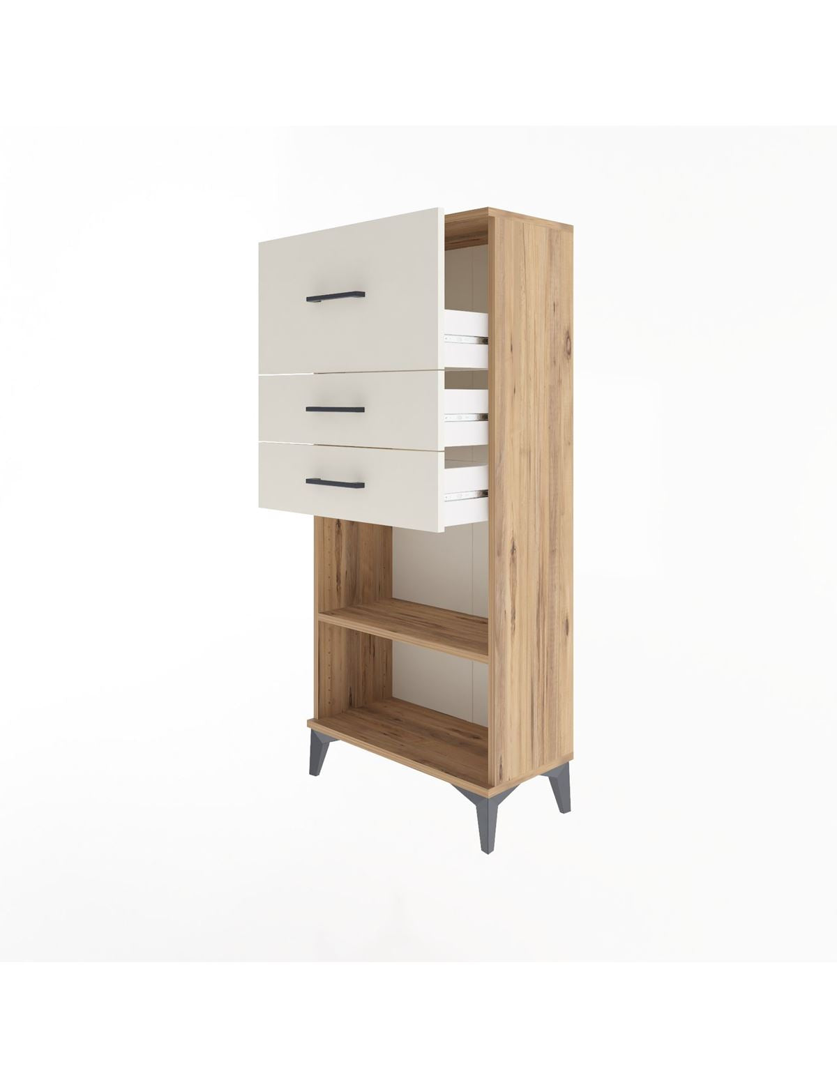 Arges Dolap Tek Raflı 3 Çekmeceli 60x30x134 - S17M024V7A