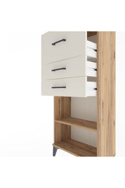 Arges Dolap Tek Raflı 3 Çekmeceli 60x30x134 Çam-Aytaşı