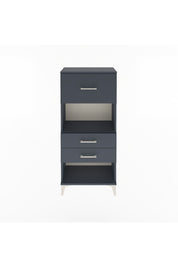 Arges Dolap Tek Raflı 3 Çekmeceli 60x30x134 Antrasit-Antrasit
