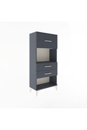Arges Dolap Tek Raflı 3 Çekmeceli 60x30x134 Antrasit-Antrasit