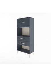 Arges Dolap Tek Raflı 3 Çekmeceli 60x30x134 Antrasit-Antrasit