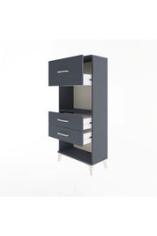 Arges Dolap Tek Raflı 3 Çekmeceli 60x30x134 Antrasit-Antrasit