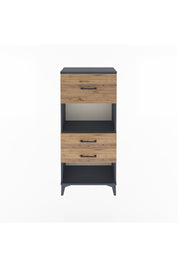 Arges Dolap Tek Raflı 3 Çekmeceli 60x30x134 Antrasit-Çam