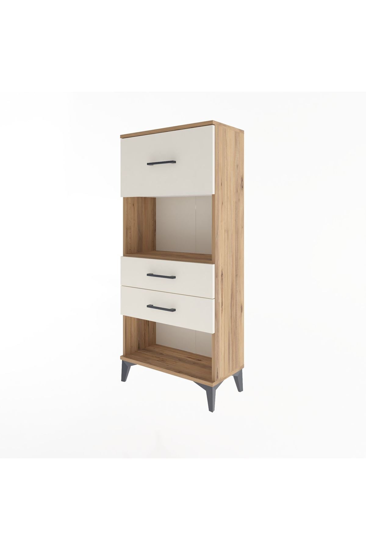 Arges Dolap Tek Raflı 3 Çekmeceli 60x30x134 Çam-Aytaşı