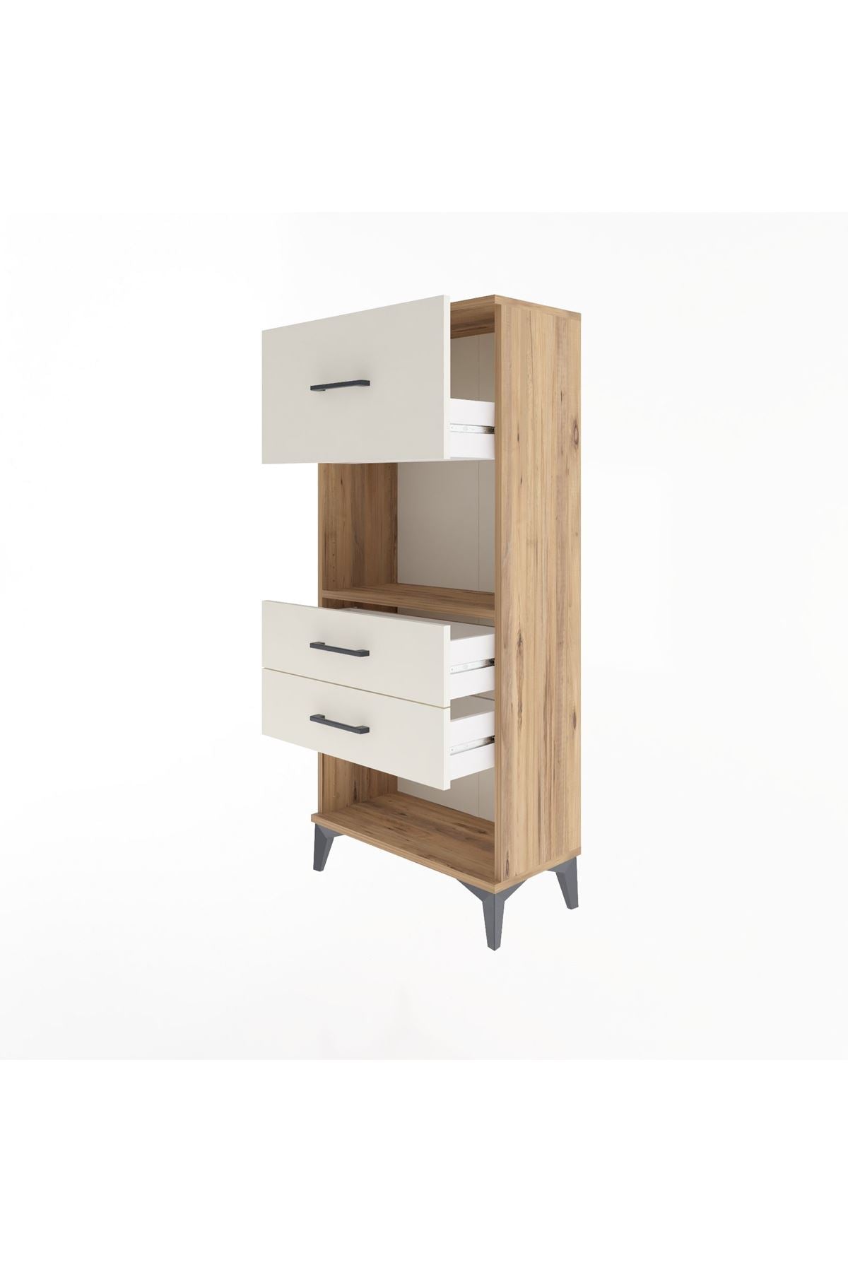 Arges Dolap Tek Raflı 3 Çekmeceli 60x30x134 Çam-Aytaşı