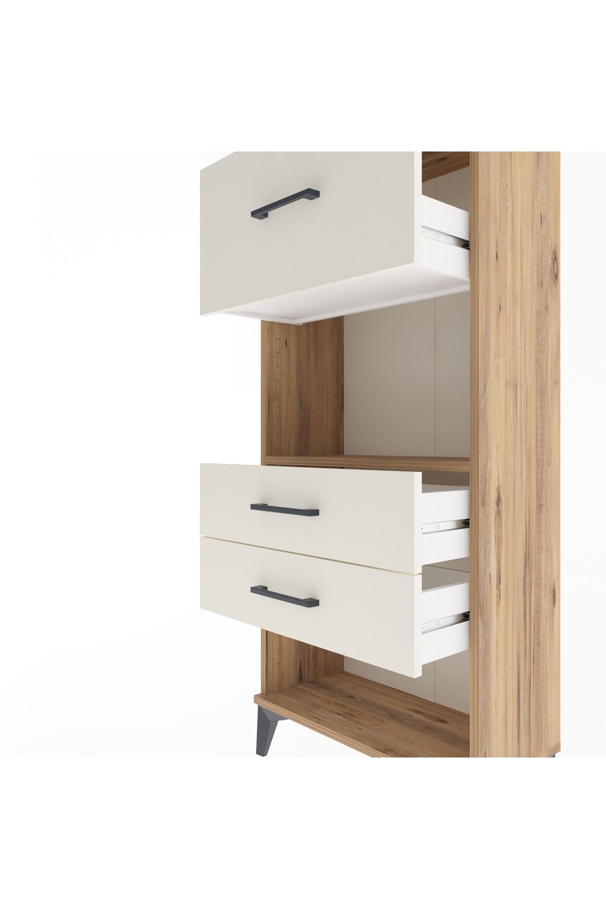 Arges Dolap Tek Raflı 3 Çekmeceli 60x30x134 Çam-Aytaşı