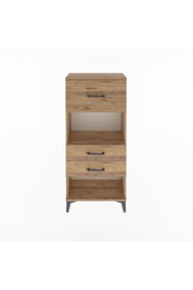 Arges Dolap Tek Raflı 3 Çekmeceli 60x30x134 Çam-Çam