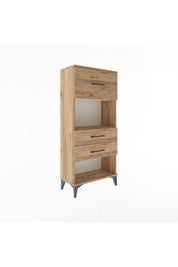 Arges Dolap Tek Raflı 3 Çekmeceli 60x30x134 Çam-Çam