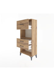 Arges Dolap Tek Raflı 3 Çekmeceli 60x30x134 Çam-Çam
