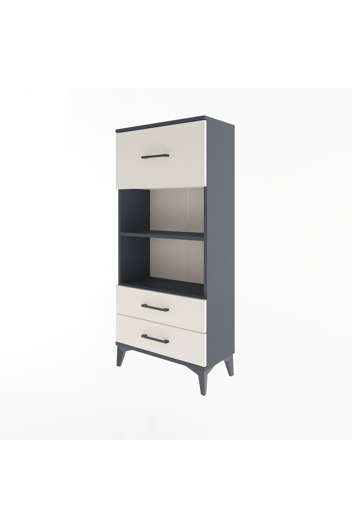 Arges Dolap 2 Raflı 3 Çekmeceli 60x30x134 Antrasit-Aytaşı